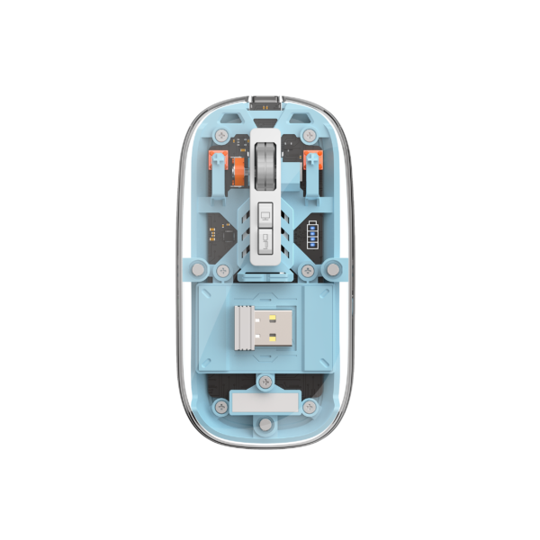WiWU Crystal Wireless Mouse WM105 – Dual Mode Bluetooth + 2.4G Connectivity