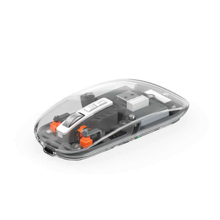 WiWU Crystal Wireless Mouse WM105 – Dual Mode Bluetooth + 2.4G Connectivity
