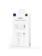 Dual USB charger+ 3 in 1 cable EU plug, Wi-U003 - Image 2