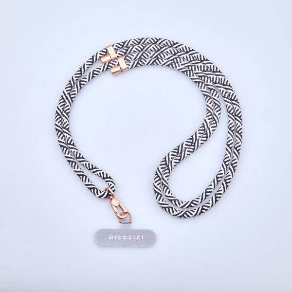 Adjustable phone strap-Black/White