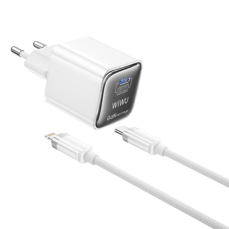 WiWU Jello 20 W GaN Fast Charger + Type‑C to Type‑C Cable (Wi‑U030, EU Plug)