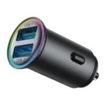Joyroom JR‑CCN03 – 24 W Dual‑USB Mini Metal Car Charger
