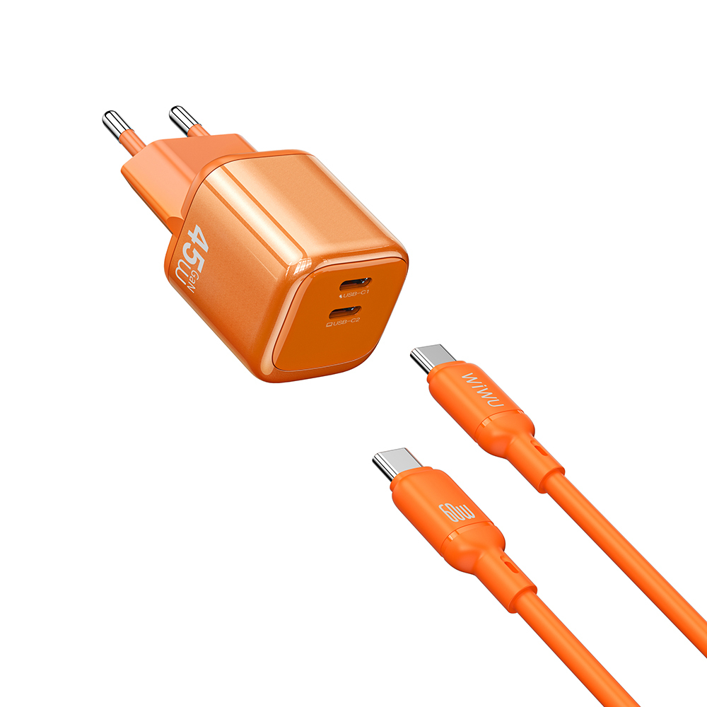 WiWU Cube 45W Fast Charger Combo 2C + Cable (Wi-G025 EU C-C)